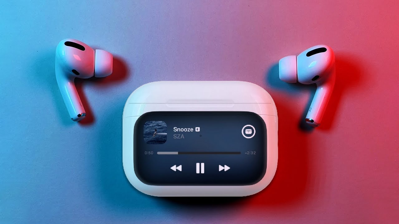 Air pods pro 2 with a LED screen